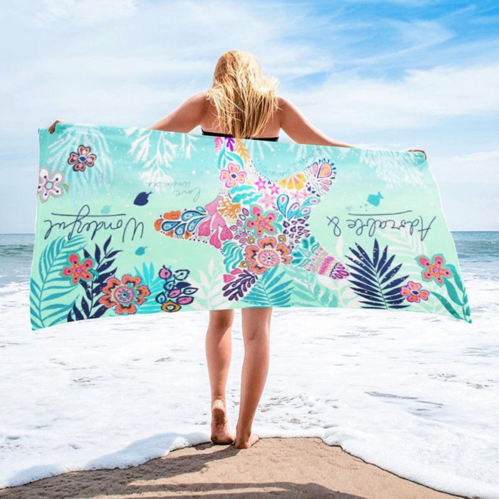 Yoga Of Fitness Mat - Zeester Bedrukking Badhanddoek 27x55inch Strandhanddoek Sneldrogende