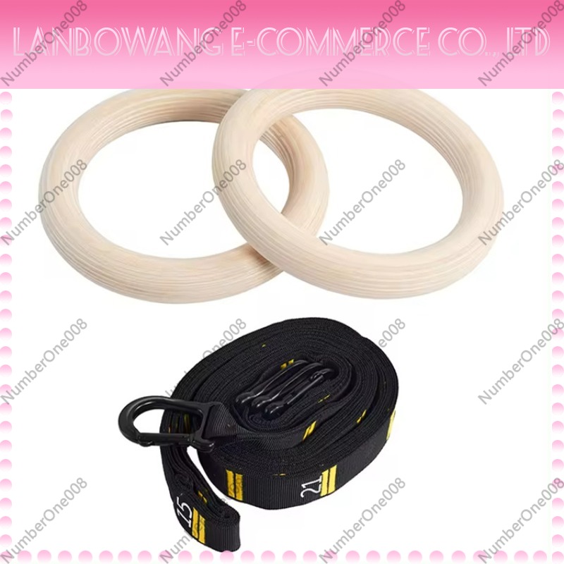 Gymnastics Rings - Gymnastiekringen van massief berkenhout, fitness pull-up