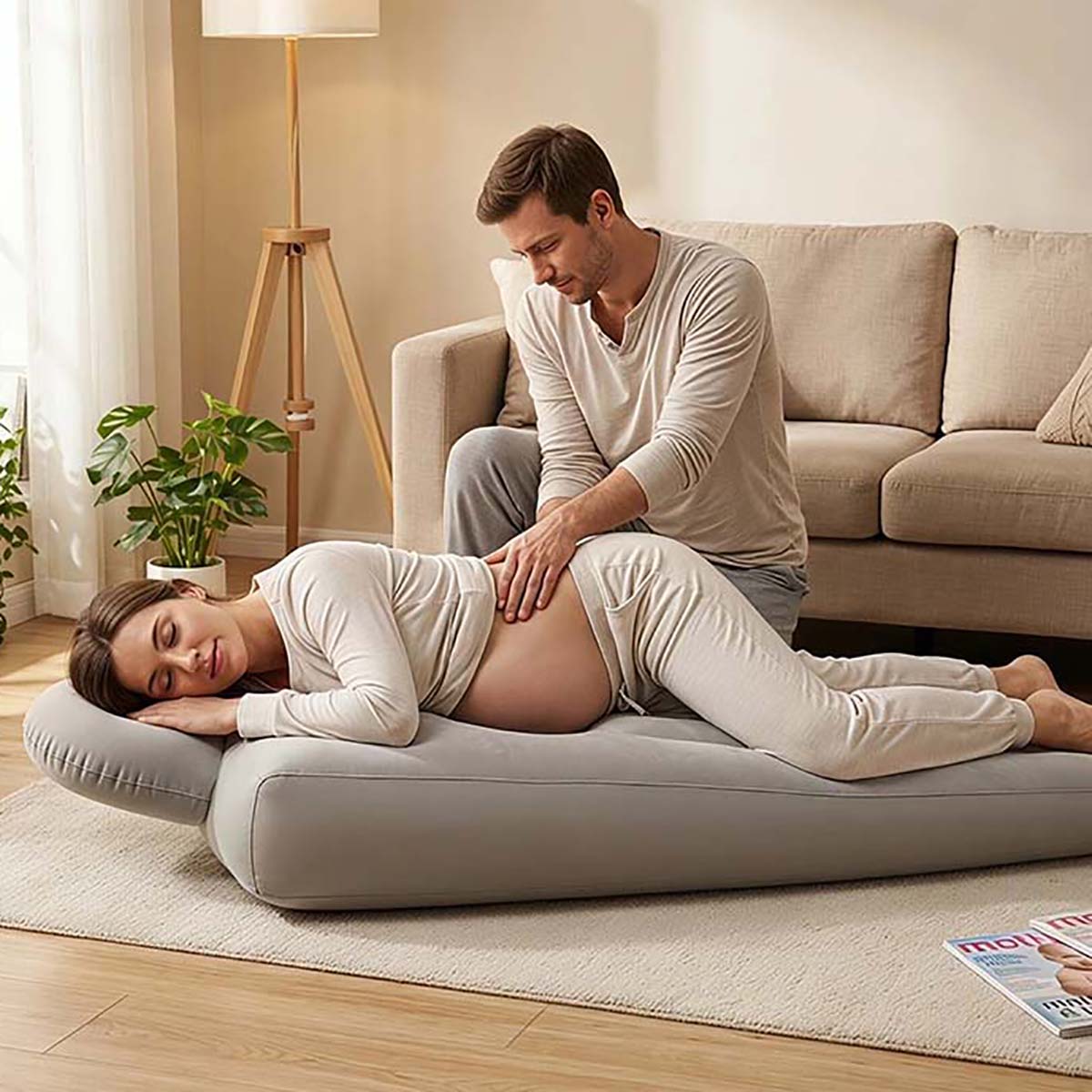 Yoga Fitness Mat - Opblaasbaar zwangerschapskussen yogamatras voor zwangere vrouwen