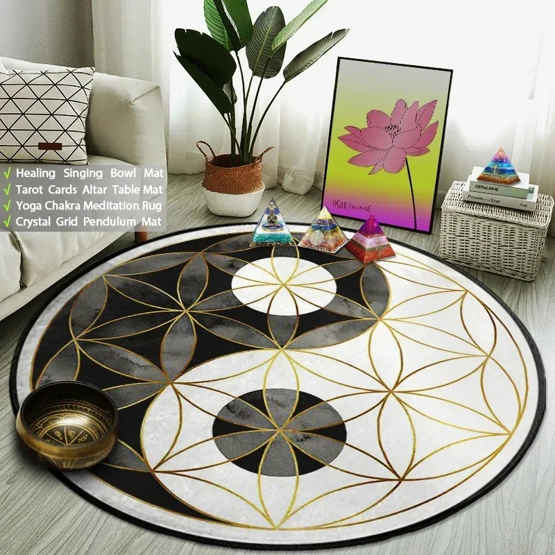 Yin Yang Taiji rond tapijt blo - Yoga Fitness Model recensie en prijs