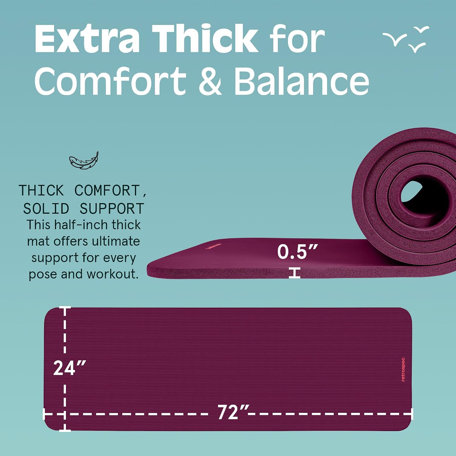 Dikke yogamat 1/2 inch antisli - Yoga Fitness Images recensie en prijs