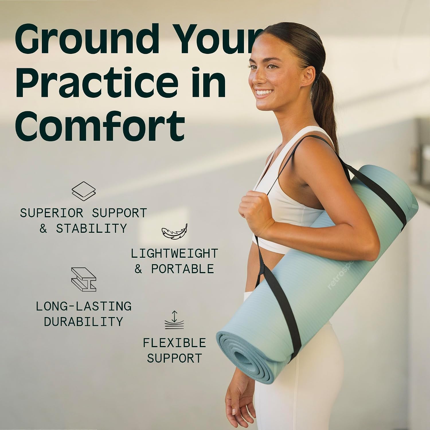 Dikke yogamat 1/2 inch antisli - Yoga Fitness Images recensie en prijs
